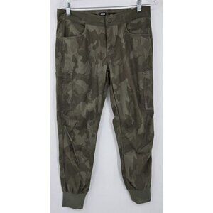 Prana Women's Halle Jogger‎ II Size 6 Sage Camo Tapered Athletic Bottoms Outdoor